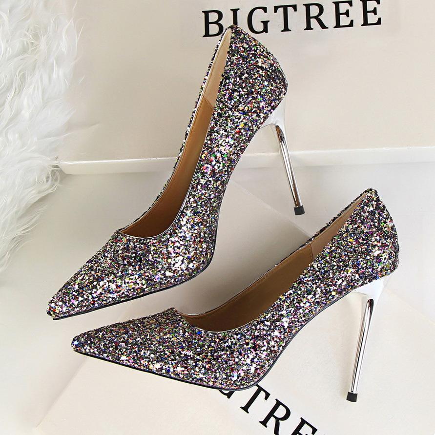 Sequin Pointed Nightclub High Heels - Shop Shiningbabe - Womens Fashion Online Shopping Offering Huge Discounts on Shoes - Heels, Sandals, Boots, Slippers; Clothing - Tops, Dresses, Jumpsuits, and More.