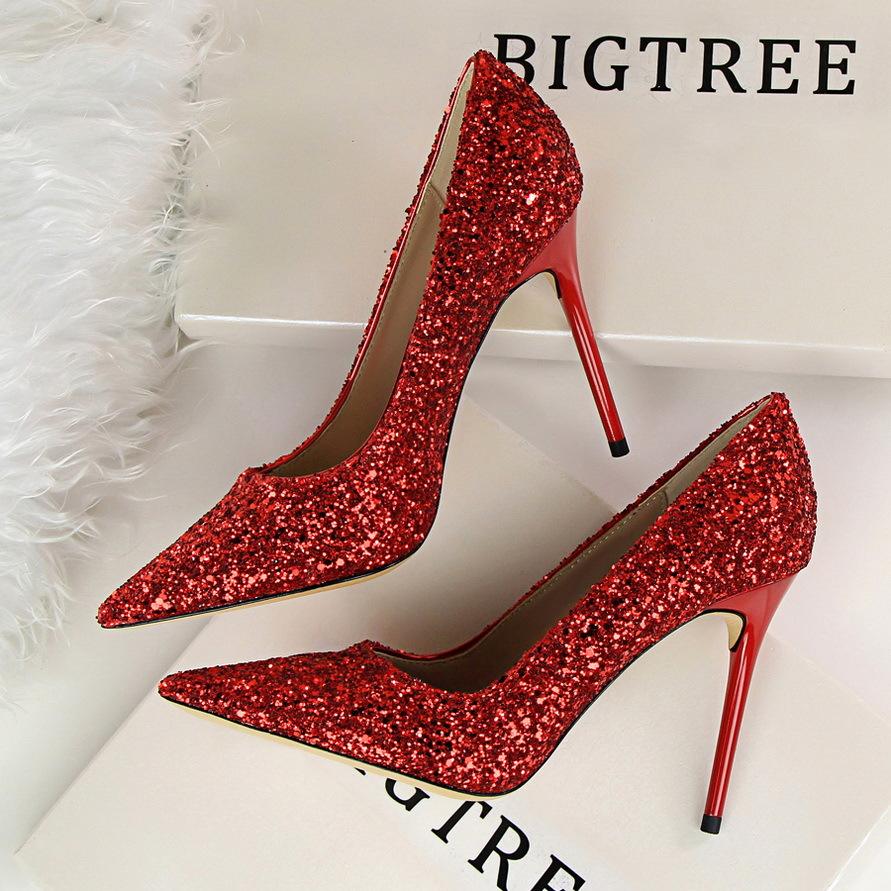 Sequin Pointed Nightclub High Heels - Shop Shiningbabe - Womens Fashion Online Shopping Offering Huge Discounts on Shoes - Heels, Sandals, Boots, Slippers; Clothing - Tops, Dresses, Jumpsuits, and More.