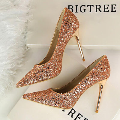 Sequin Pointed Nightclub High Heels - Shop Shiningbabe - Womens Fashion Online Shopping Offering Huge Discounts on Shoes - Heels, Sandals, Boots, Slippers; Clothing - Tops, Dresses, Jumpsuits, and More.