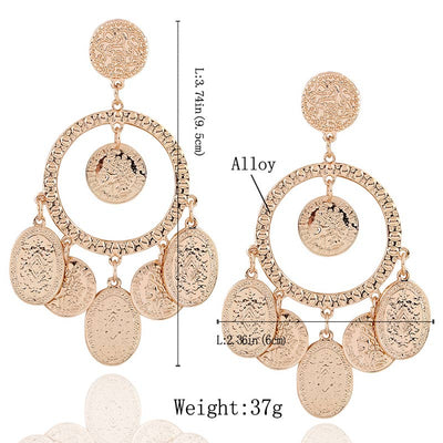 Solid Ccircle Pattern Drop Earrings