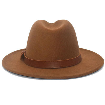 Solid Buckle Decoration Fedora Hat