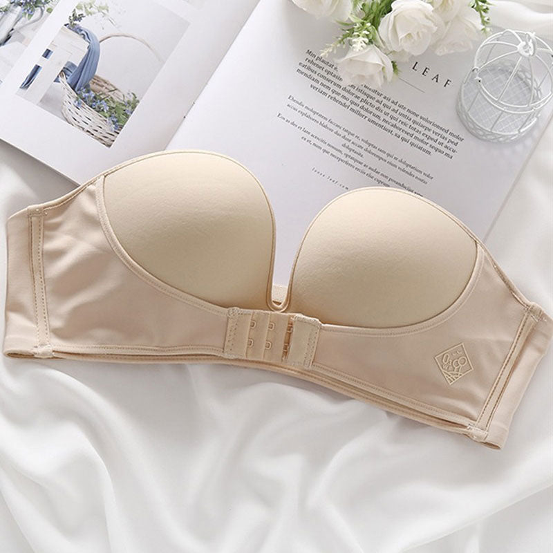 Invisible Bras Front Closure Push Up Brassiere Strapless Seamless Bralette