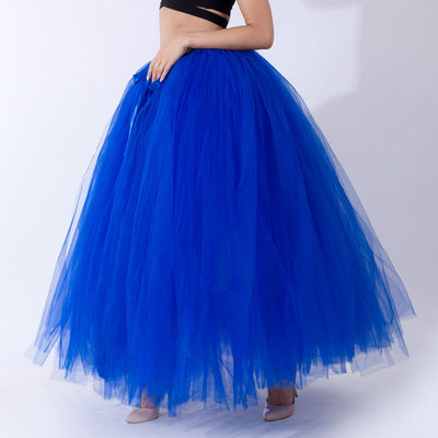 Gradient Color High Waist Sheer Mesh Layered Tutu Skirt