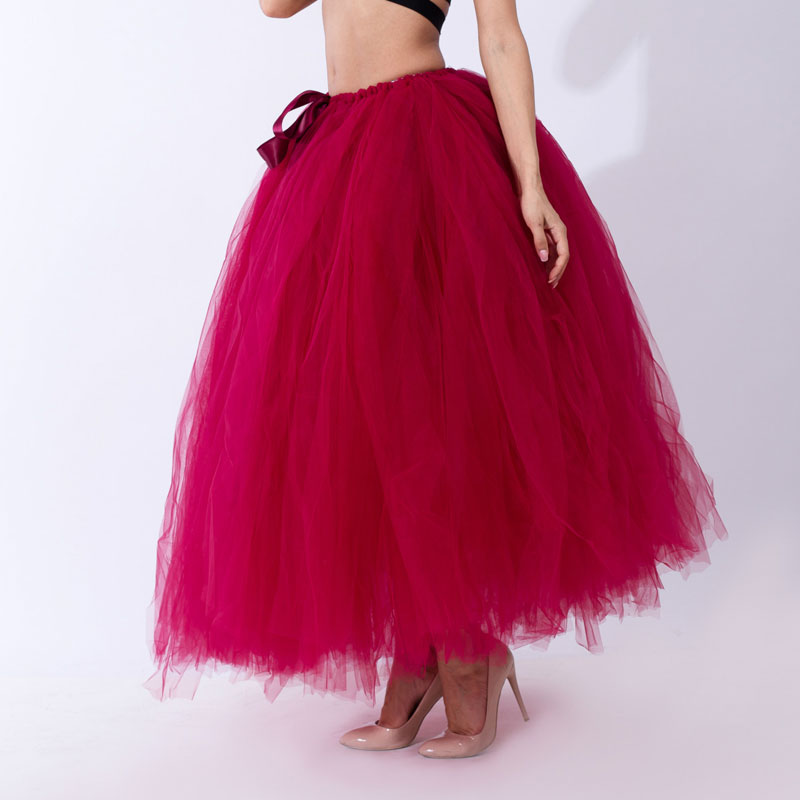 Gradient Color High Waist Sheer Mesh Layered Tutu Skirt