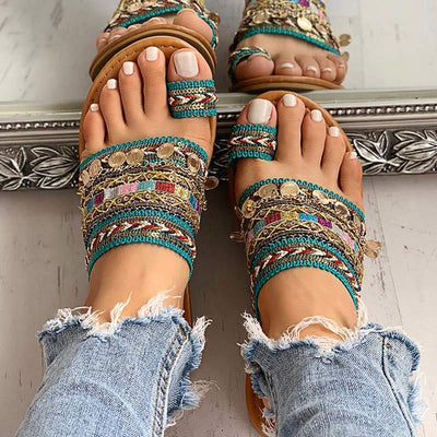 Bohemian Toe Ring Fashion Flats Sandals - Shop Shiningbabe - Womens Fashion Online Shopping Offering Huge Discounts on Shoes - Heels, Sandals, Boots, Slippers; Clothing - Tops, Dresses, Jumpsuits, and More.