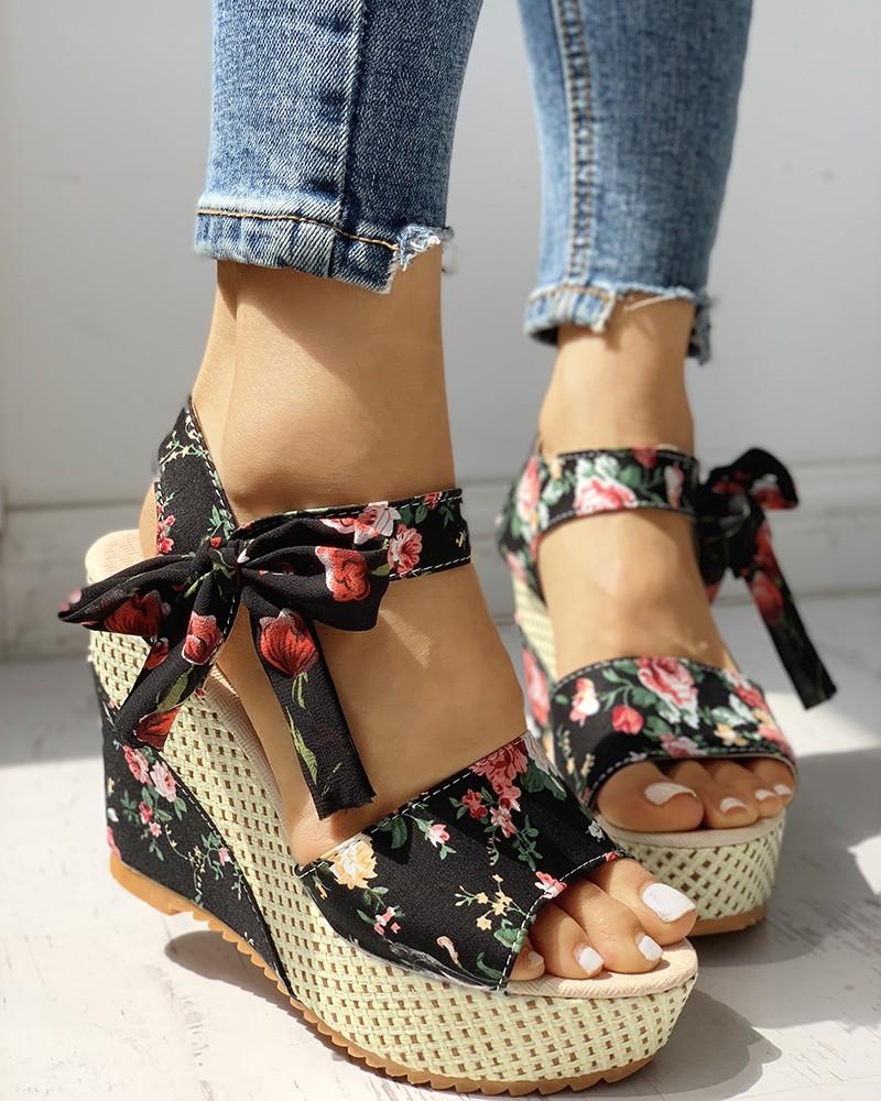 Women's Fashion Bowknot Design Wedge Sandals - Shop Shiningbabe - Womens Fashion Online Shopping Offering Huge Discounts on Shoes - Heels, Sandals, Boots, Slippers; Clothing - Tops, Dresses, Jumpsuits, and More.