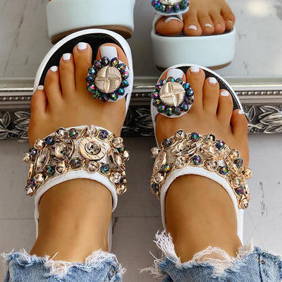 Studded Detail Toe Ring Flat platform sandals - Shop Shiningbabe - Womens Fashion Online Shopping Offering Huge Discounts on Shoes - Heels, Sandals, Boots, Slippers; Clothing - Tops, Dresses, Jumpsuits, and More.