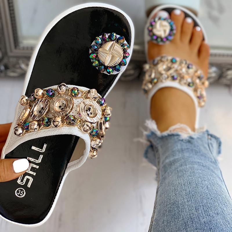 Studded Detail Toe Ring Flat platform sandals - Shop Shiningbabe - Womens Fashion Online Shopping Offering Huge Discounts on Shoes - Heels, Sandals, Boots, Slippers; Clothing - Tops, Dresses, Jumpsuits, and More.