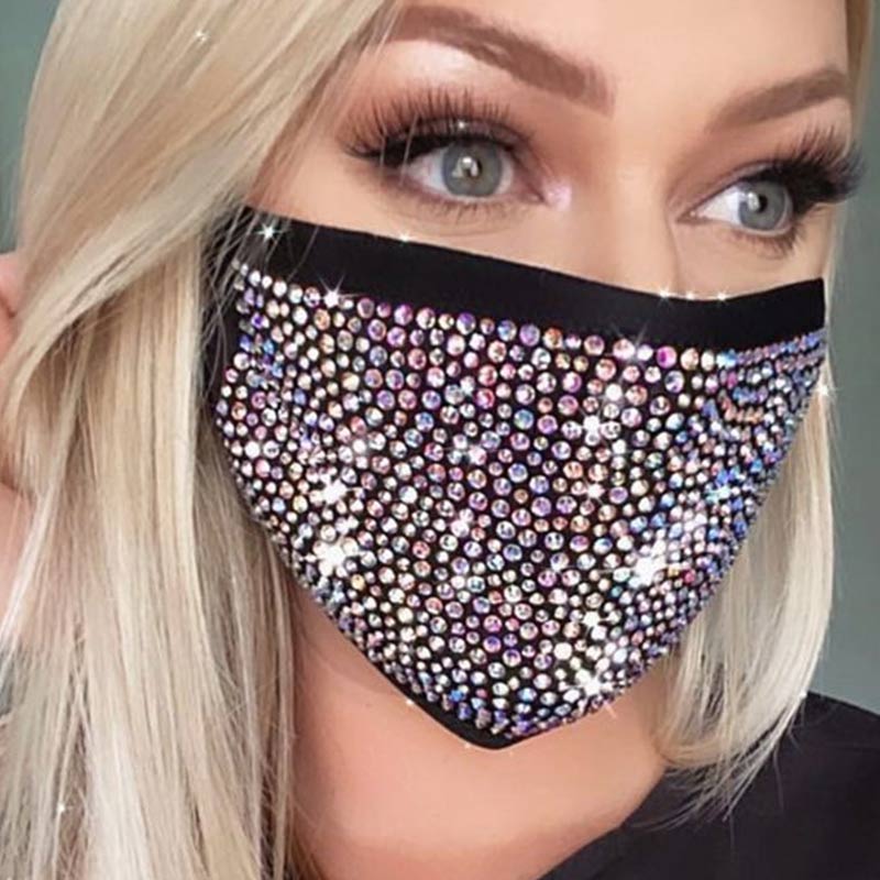 Rhinestone Decoration Cotton Mask