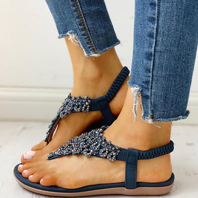 Toe Post Studded Flat Sandals - Shop Shiningbabe - Womens Fashion Online Shopping Offering Huge Discounts on Shoes - Heels, Sandals, Boots, Slippers; Clothing - Tops, Dresses, Jumpsuits, and More.