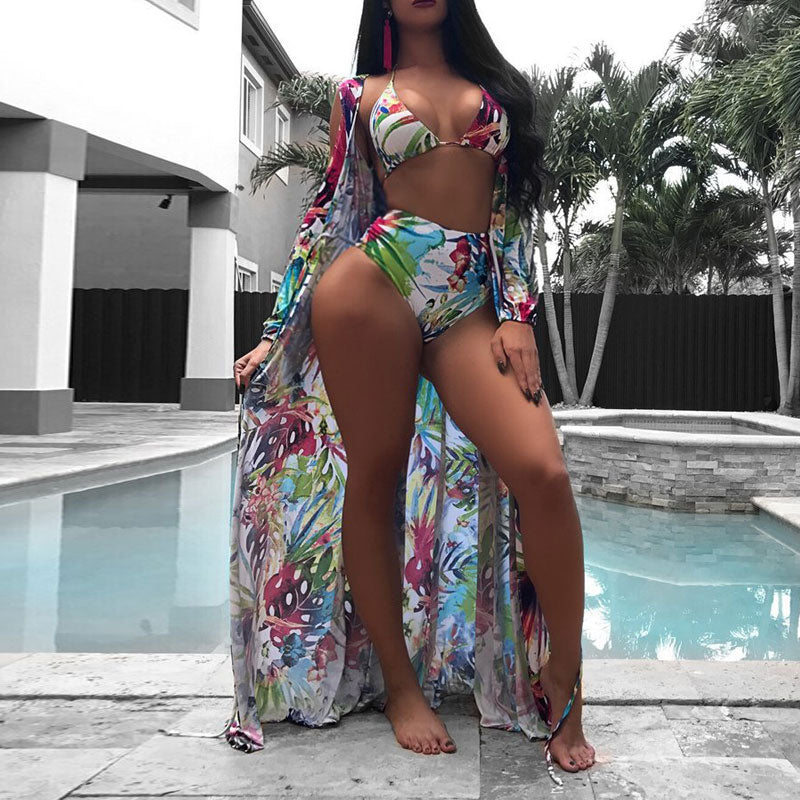 Print 3PCS Swimsuit Set