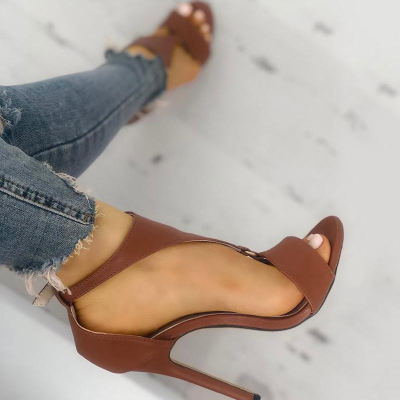 Solid Buckled T-Strap Thin Heeled Sandals - Shop Shiningbabe - Womens Fashion Online Shopping Offering Huge Discounts on Shoes - Heels, Sandals, Boots, Slippers; Clothing - Tops, Dresses, Jumpsuits, and More.