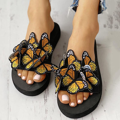 Butterfly Embellished Flat Casual Sandals - Shop Shiningbabe - Womens Fashion Online Shopping Offering Huge Discounts on Shoes - Heels, Sandals, Boots, Slippers; Clothing - Tops, Dresses, Jumpsuits, and More.