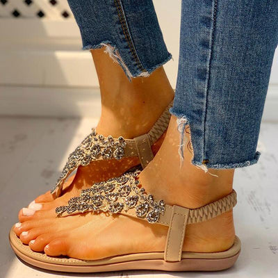 Toe Post Studded Flat Sandals - Shop Shiningbabe - Womens Fashion Online Shopping Offering Huge Discounts on Shoes - Heels, Sandals, Boots, Slippers; Clothing - Tops, Dresses, Jumpsuits, and More.