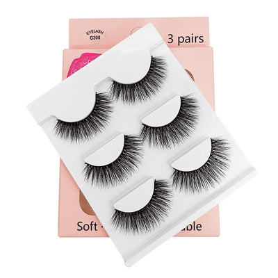 3 Pairs 3D Faux Mink Layered False Eyelashes