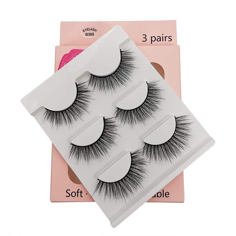 3 Pairs 3D Faux Mink Layered False Eyelashes