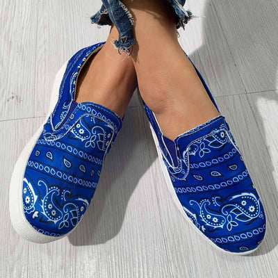 Fashionable Roman Style Pattern Flat Sneakers - Cherrybetty