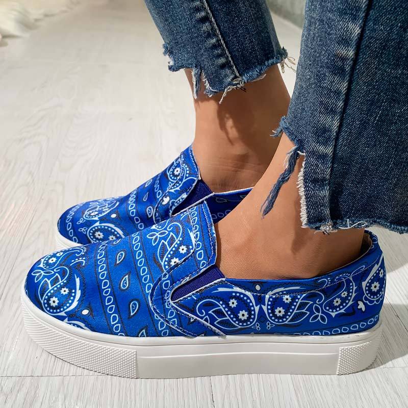 Fashionable Roman Style Pattern Flat Sneakers - Cherrybetty