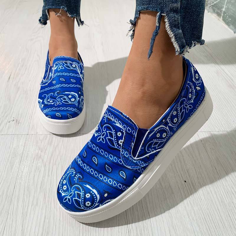 Fashionable Roman Style Pattern Flat Sneakers - Cherrybetty