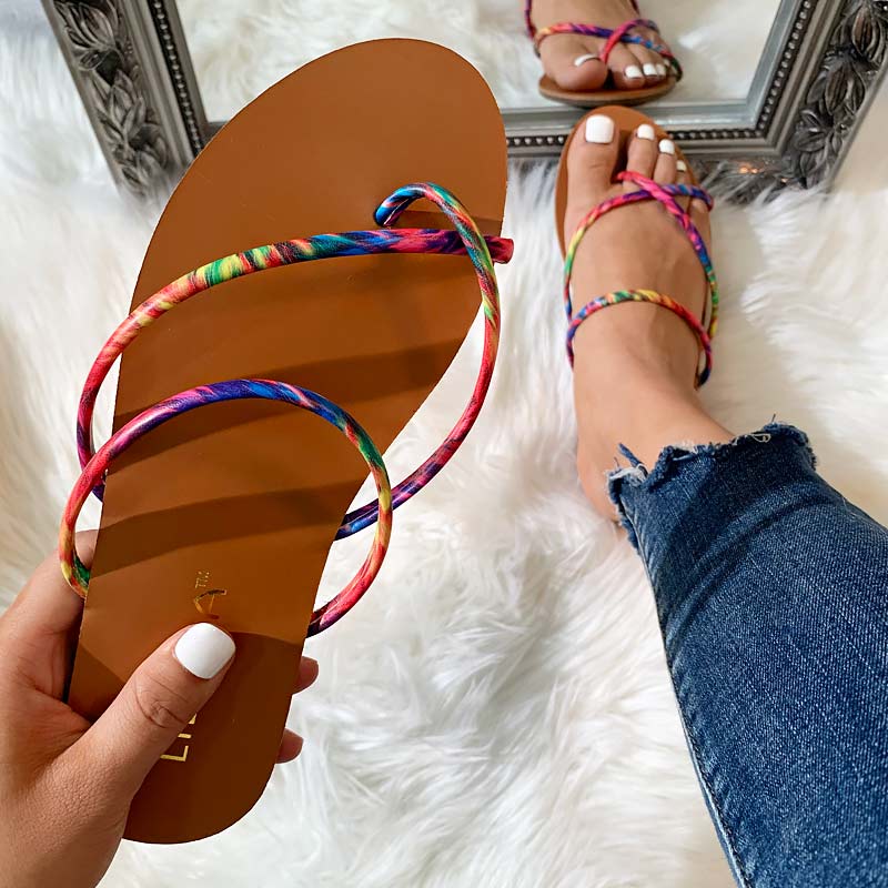 Fashion Strappy Flip Flop Sandals - Cherrybetty