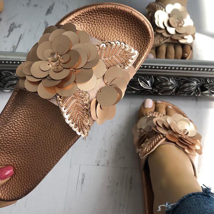 Sequins Embellished Non-Slip Flat Sandals - Shop Shiningbabe - Womens Fashion Online Shopping Offering Huge Discounts on Shoes - Heels, Sandals, Boots, Slippers; Clothing - Tops, Dresses, Jumpsuits, and More.