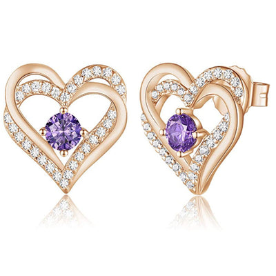 Rhinestone Decoration Heart Pattern Earrings