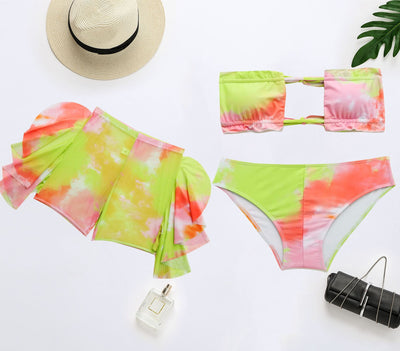 Tie Dye 3 PCS Bikini Set Swimwear