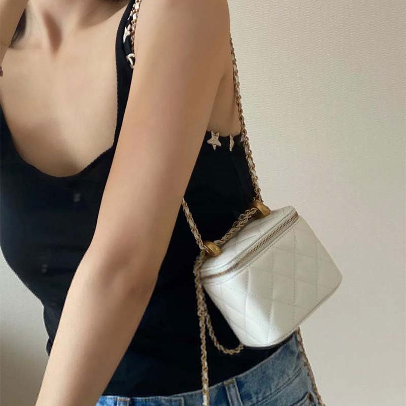 Golden Ball Chain Strap Shoulder Bag