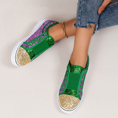 Stylish Colorblock Sequins Sneakers