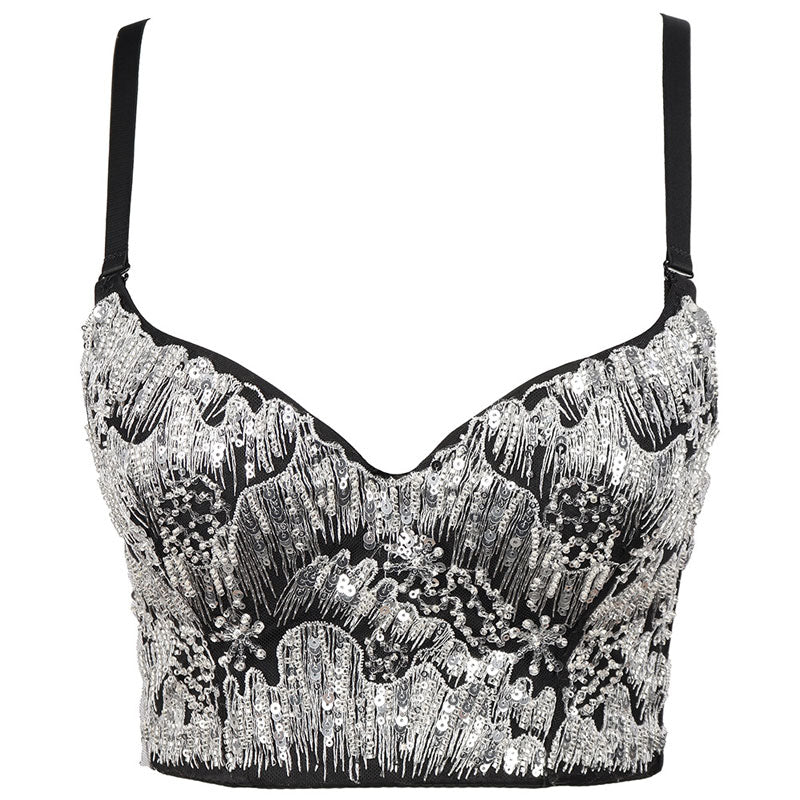 Sequins Beaded Decoration Bralette