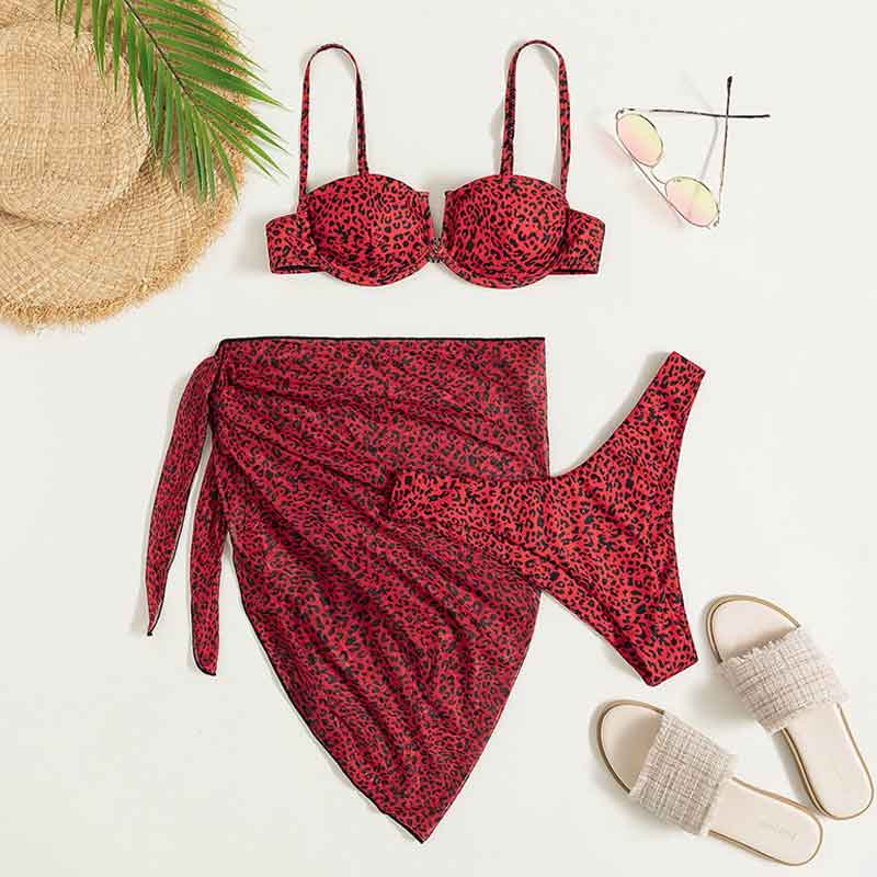 Print 3PCS Swimsuit Set