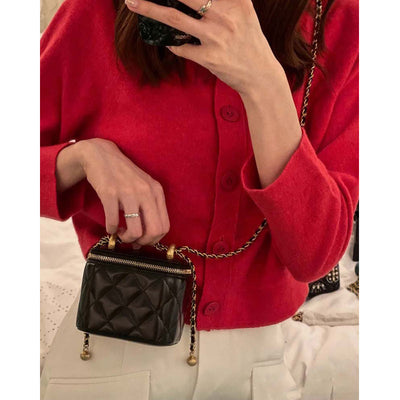 Golden Ball Chain Strap Shoulder Bag