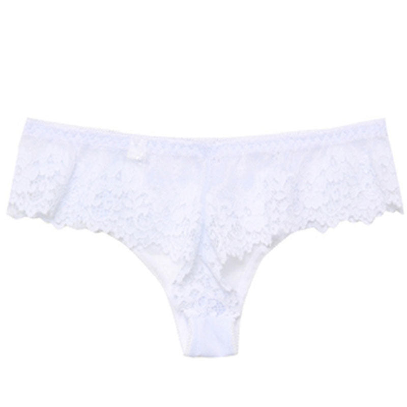 Solid Low Waist Lace Thong