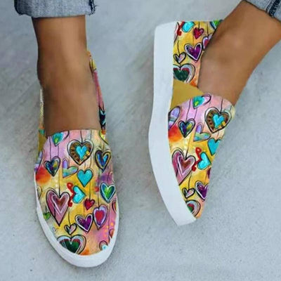 Floral Print Leopard Pattern Sneakers