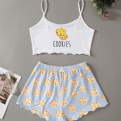 Cookie Print 2PCS Cami Set