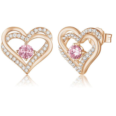 Rhinestone Decoration Heart Pattern Earrings