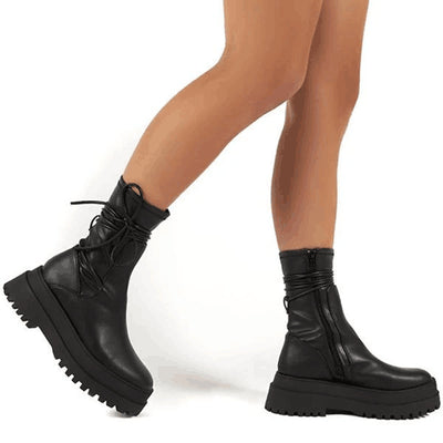 Solid Bandage Platform Boots