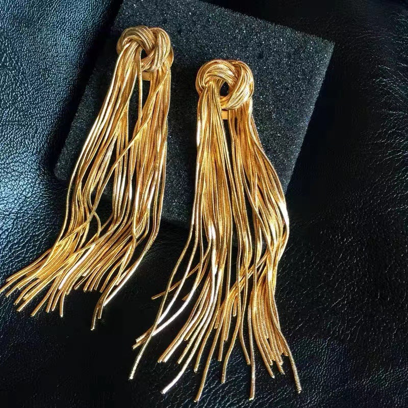 Knotted Tassel Design Earrings