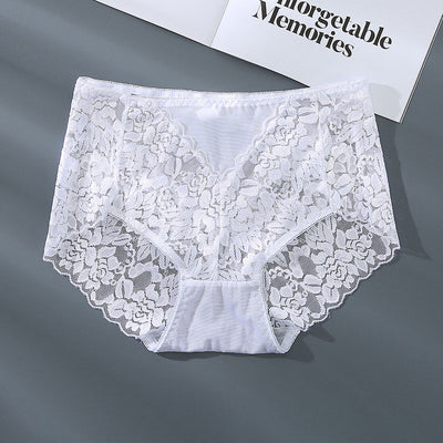 Floral Pattern Mesh Patchwork Lace Panty