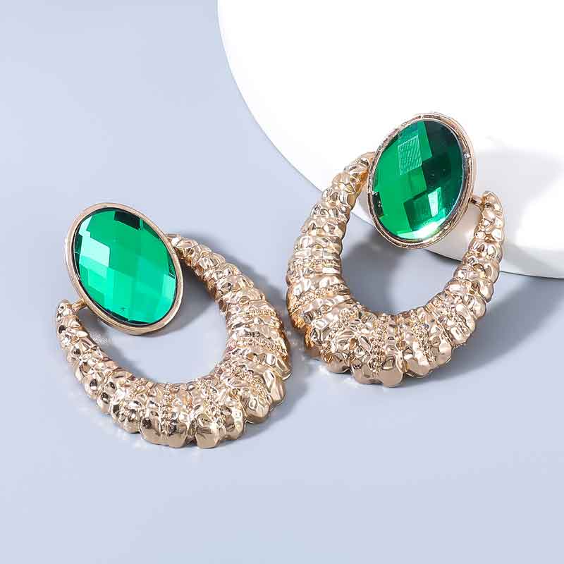 Rhinestone Studded Hollow Out Earrings