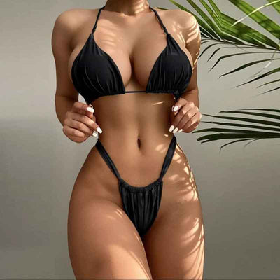 Solid Halter 2PCS Bikini Set