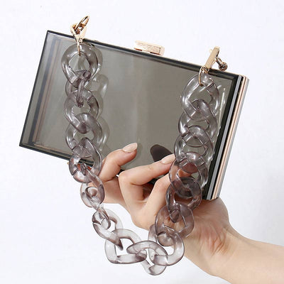 Transparent Chains Decoration Acrylic Handbag