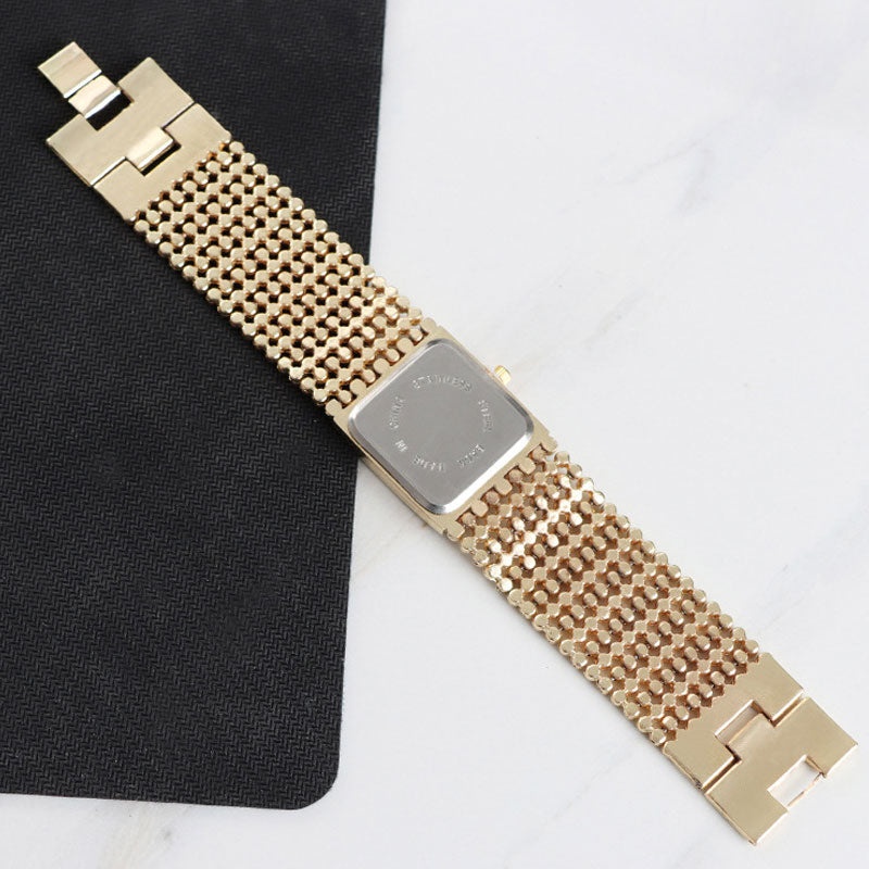 Square Shaped Rhinestone Wrist Watch