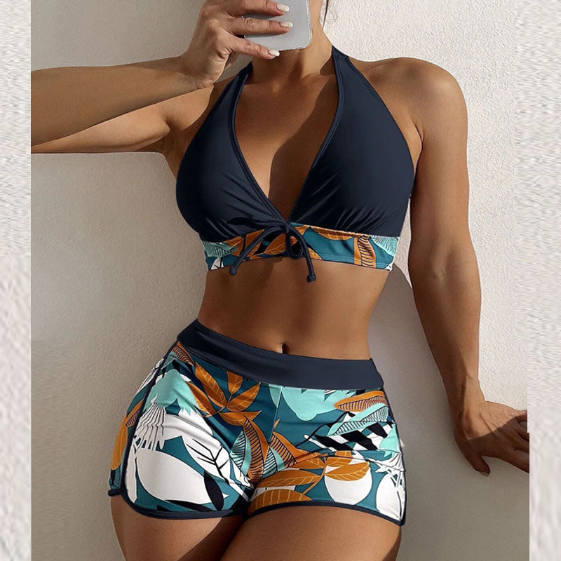 Print Halter 2PCS Swimsuit Set