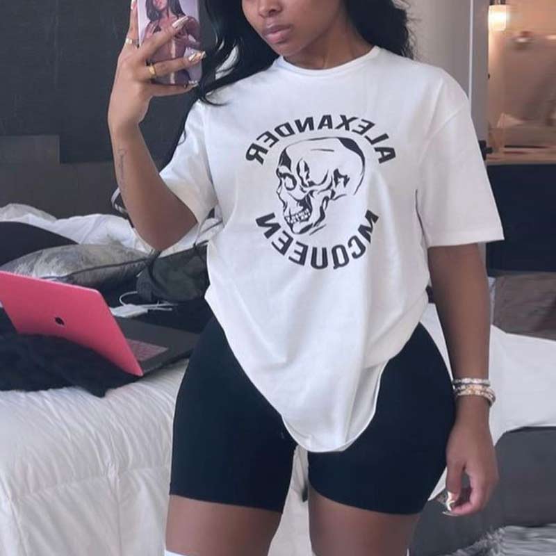 Letter Print Short Sleeve Two Piece Shorts Set