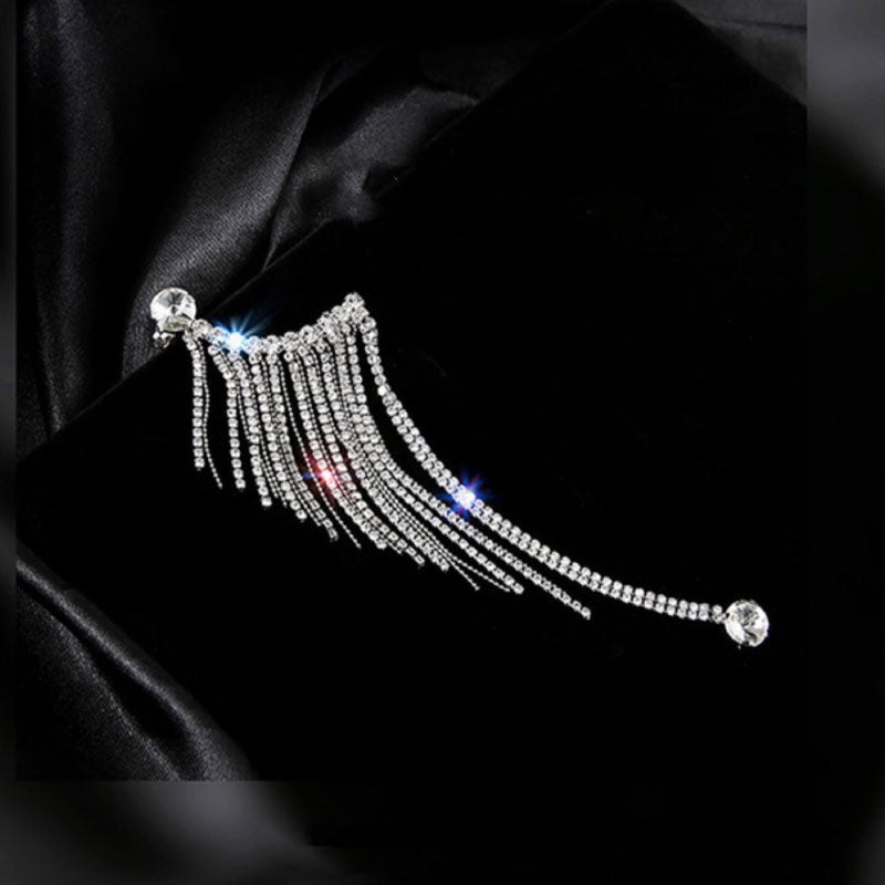 Rhinestone Tassel Design One Earring