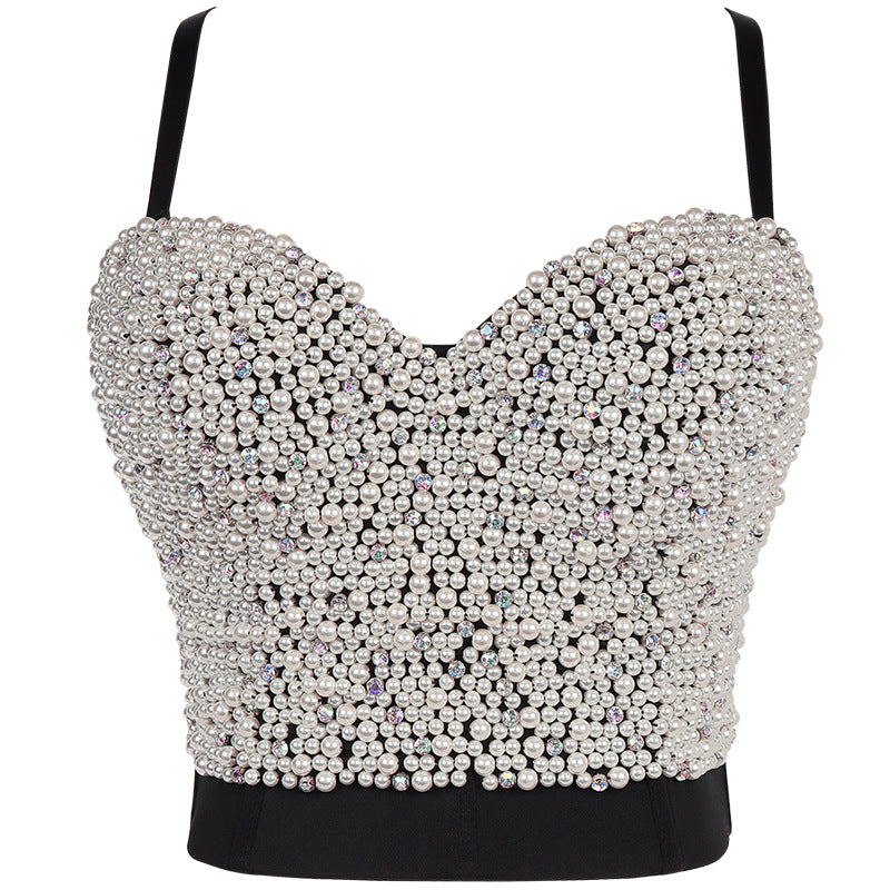 Beaded Rhinestone Decoration Bralette