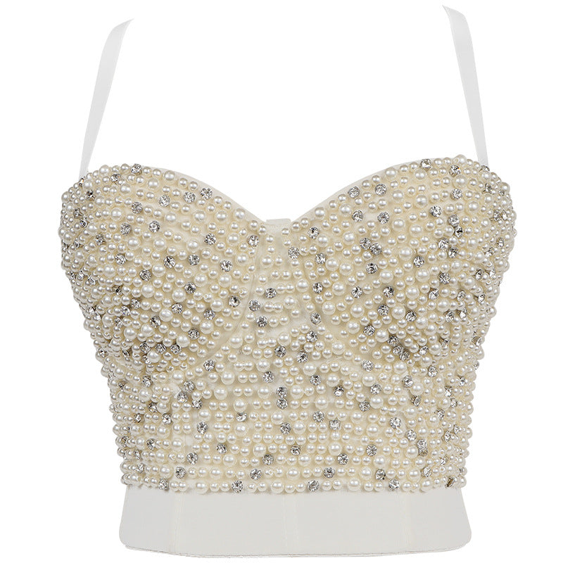 Beaded Rhinestone Decoration Bralette