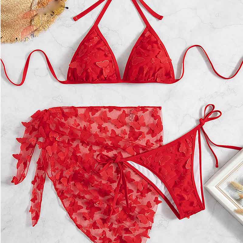 Butterfly Decoration 3PCS Bikini Set