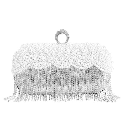 Rhinestone Beaded Tassel Design Evening Bag